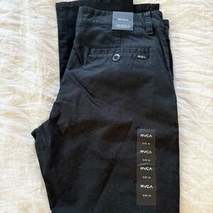 Men’s RVCA black chinos size 34 slim straight fit NWT
